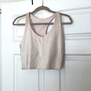 Fabletics metallic racer back crop with build in shelf bra